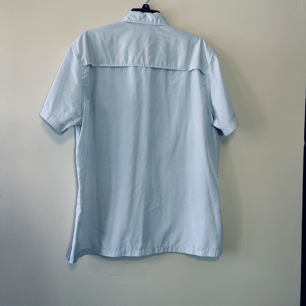 Eddie Bauer Men's Short Sleeve Moisture Wicking Shirt Large Gray White Fishing - Picture 8 of 11